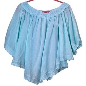 Free The Roses Boho Off The Shoulder Bat Wing Top Size S/M
